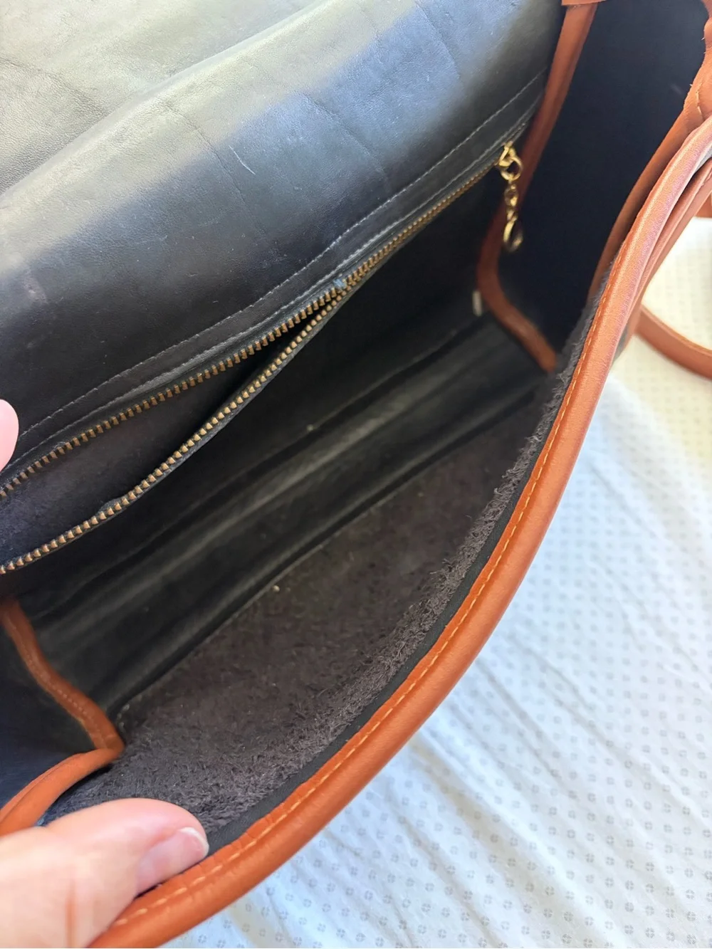 Coach Spectator Black Leather Interior Crossbody with Brown Trim